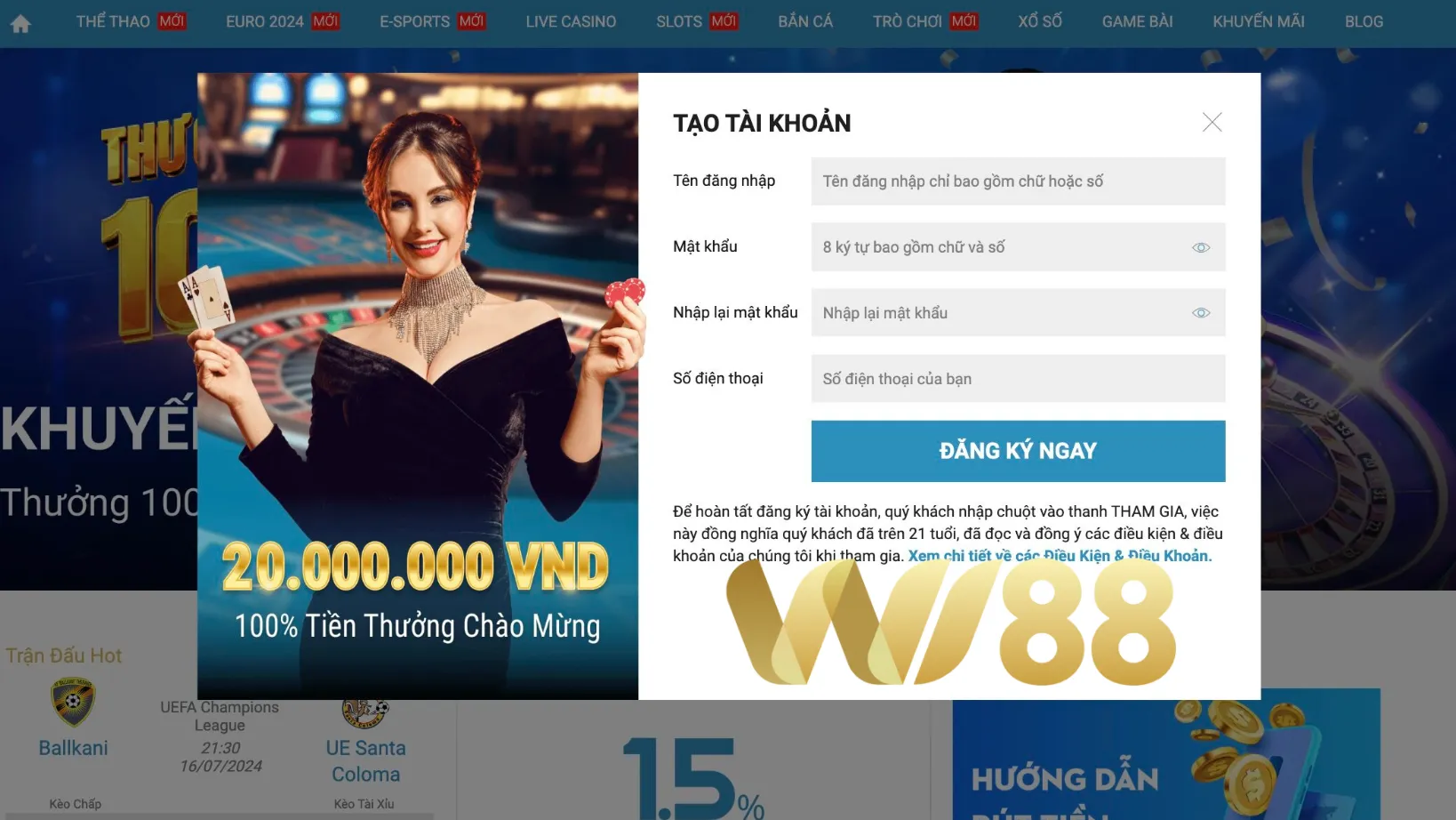 Điền thông tin vào biểu mẫu hướng dẫn đăng ký Wi88 Điền thông tin vào biểu mẫu hướng dẫn đăng ký Wi88